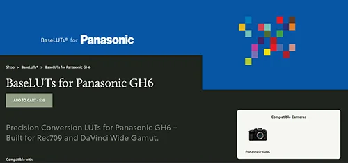 BaseLUTs for Panasonic GH6 скачать